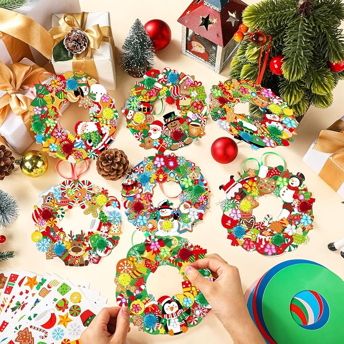 Hollowfly 48 Sets Christmas Wreath Craft Kits - Image 2