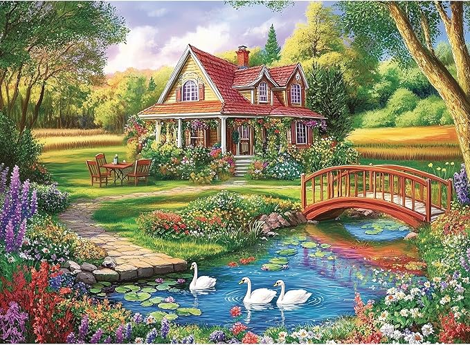 300 Piece Jigsaw Puzzle for Adults, Floral Countryside Jigsaw Puzzle, by Unknown