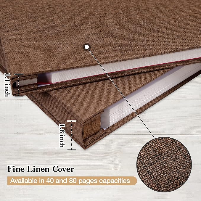 potricher Large Photo Album Self Adhesive 3x5 4x6 5x7 8x10 Pictures Linen Cover - Image 5