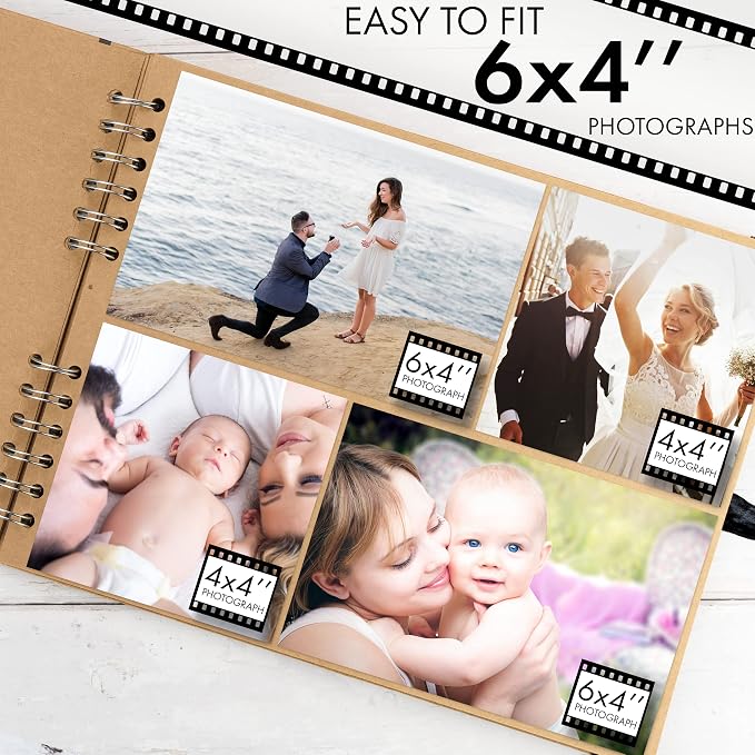 Bstorify Large Scrapbook Photo Albums 50 Pages Brown Thick Kraft Paper - Image 4