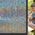 Windimiley Window Privacy Film 3D Rainbow Stained Glass Static Clings Bathroom by WindimileyDecor