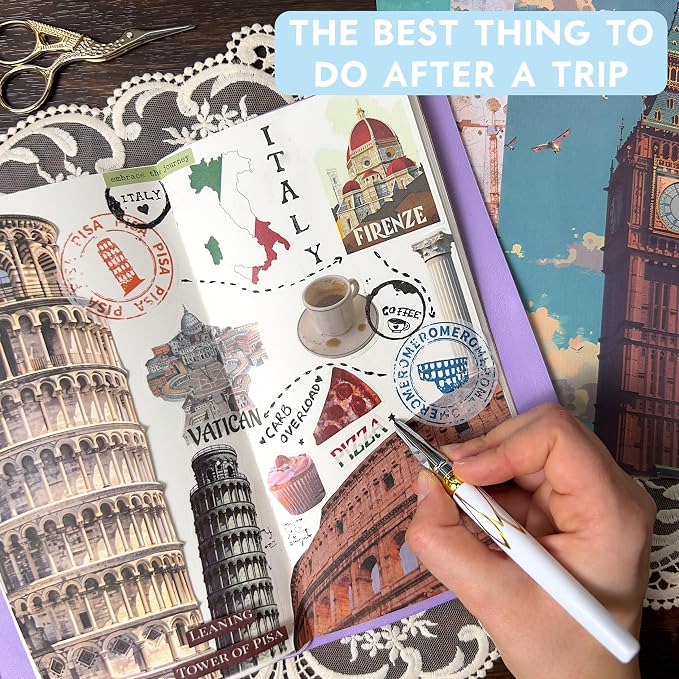 Fayware 300+ Travel Stickers for Scrapbooking & 20 A5 Papers - Image 3