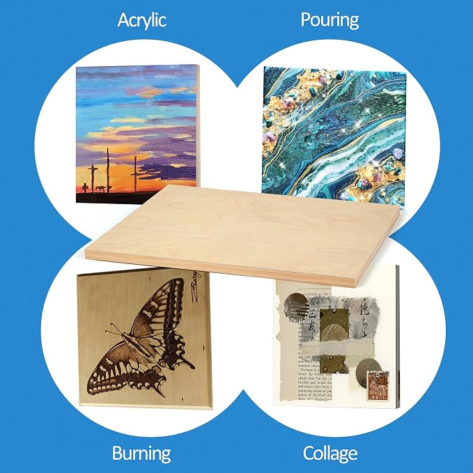 Falling in Art 2 Pack 16x20 Unfinished Birch Wood Panels Kit - Image 2