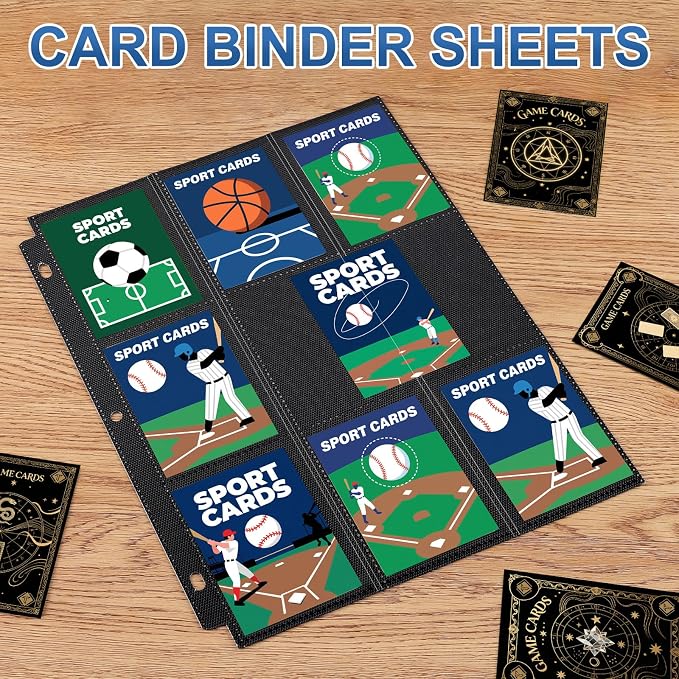 100 Pack 9 Pocket Page Protector, Trading Card Sleeves Pages Baseball - Image 6