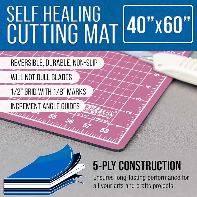 U.S. Art Supply 40" x 60" Self-Healing Cutting Mat 5-Ply - Image 2