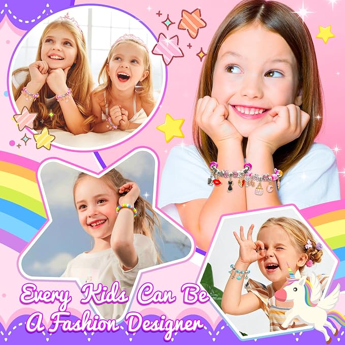 AMAZING TIME 130 Pcs Charm Bracelet Making Kit, Jewelry Toy - Image 4