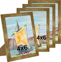 KTKDE 4x6 Picture Frame Set of 4, Ornate Vintage Gold Photo Frames by KTKDE