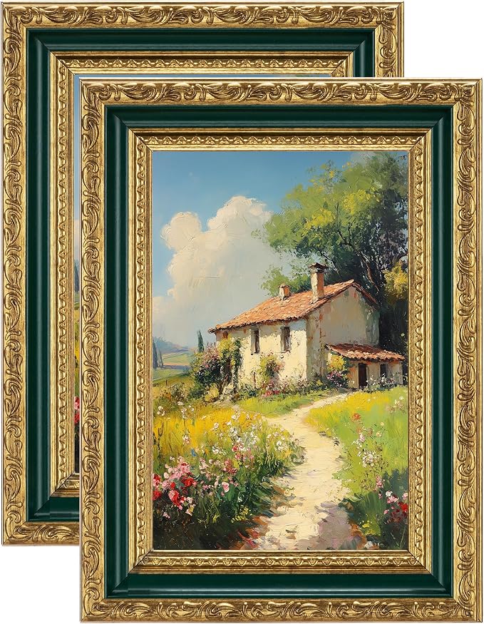 eletecpro 4x6 Vintage Picture Frame, Glass Cover, Horizontal or Vertical by eletecpro