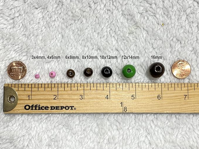 AD Beads Wood Spacer Loose Wooden Craft Beads Big Hole Beads Assorted - Image 5