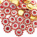 14mm 150pcs Crystals Red Glass Gems Sew on Rhinestones, Metal Base Claw by Unknown