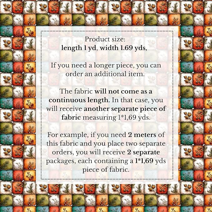 Autumn Forest Patchwork Cotton Fabric Panel – 61 × 36.6 Inches, 100% Cotton 140 - Image 6