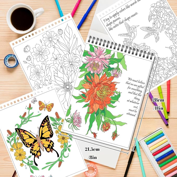 Kalysky Easy and Cozy Adult Coloring Book Set, 3 Pack Stress Relief Coloring - Image 2