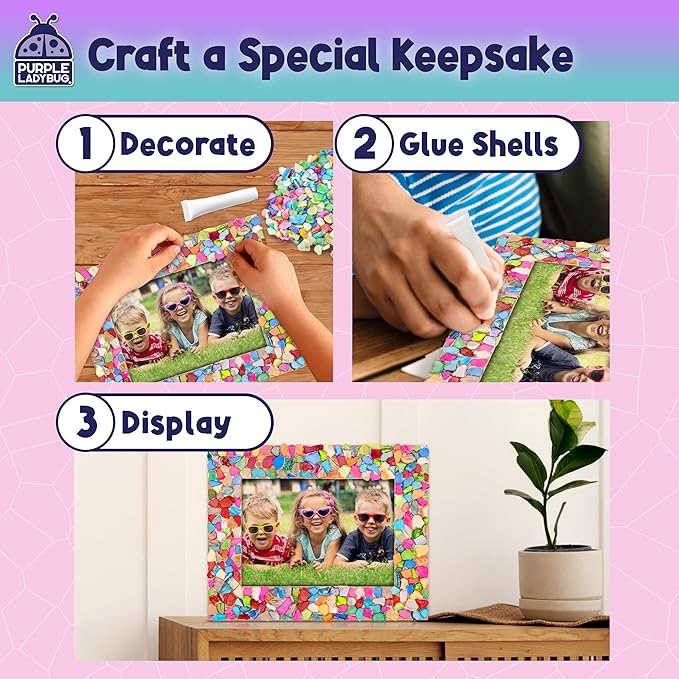 PURPLE LADYBUG DIY Mosaic Photo Frame Crafts - Image 3