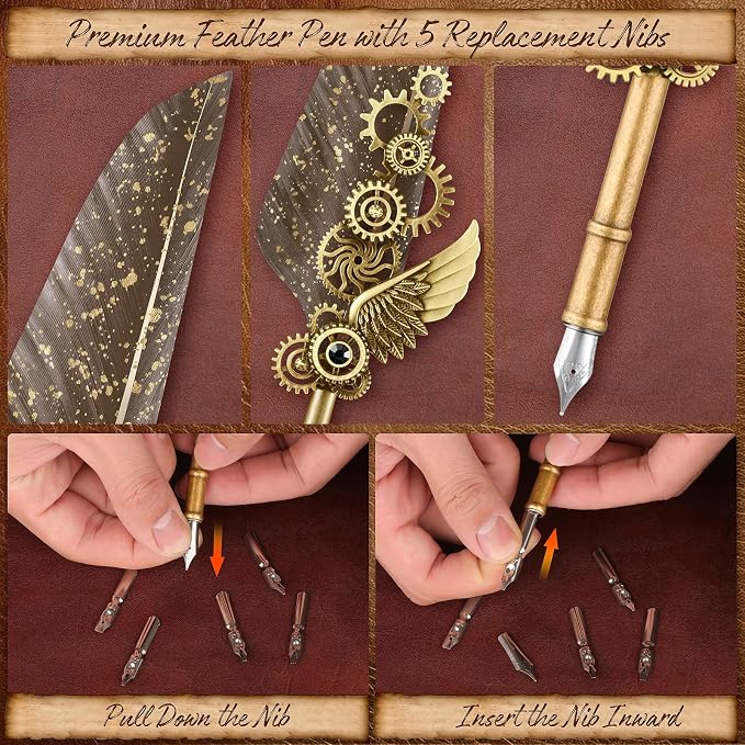 Quill Pen and Ink Set, Calligraphy Pen Set - Image 5