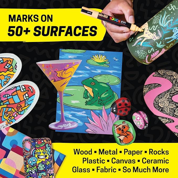 posca Acrylic Paint Markers, 8K Broad Bold Thick Chisel Tips, Artist - Image 4