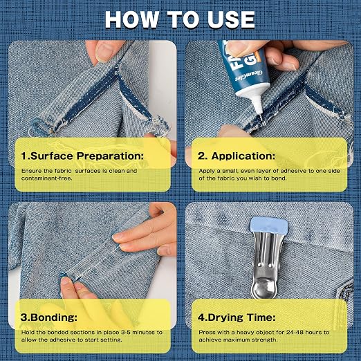 Fabric Glue, Permanent Extra Strong Clear Washable Fabric Adhesive - Image 7