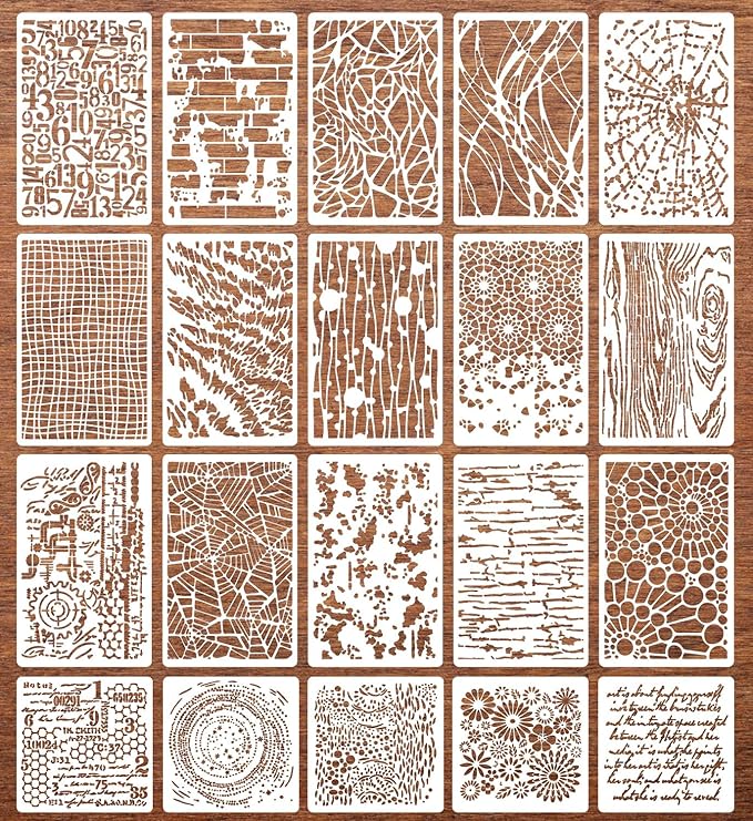 Cubist Stencils for Crafts Reusable Texture Stencils Mixed Media Layering by SUNVERSE