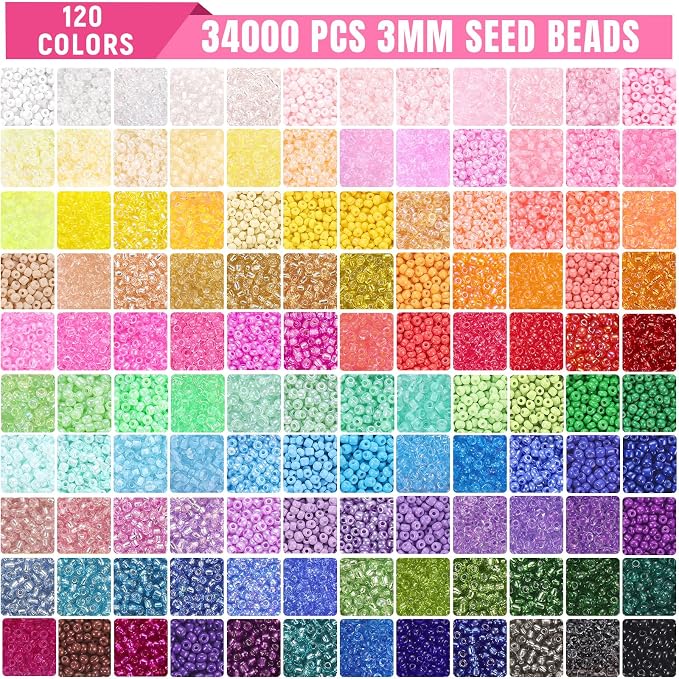 Funtopia 34000pcs+ 3mm Seed Beads - Image 9