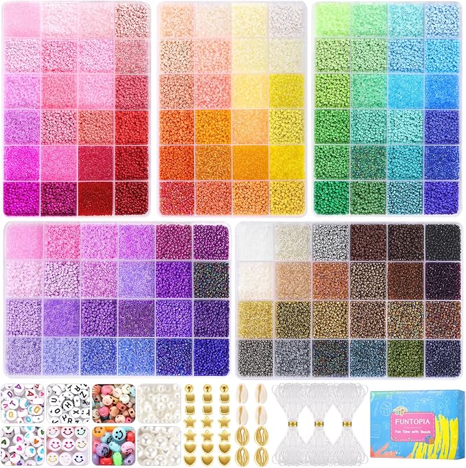 Funtopia 120 Colors 2mm Seed Beads by Funtopia