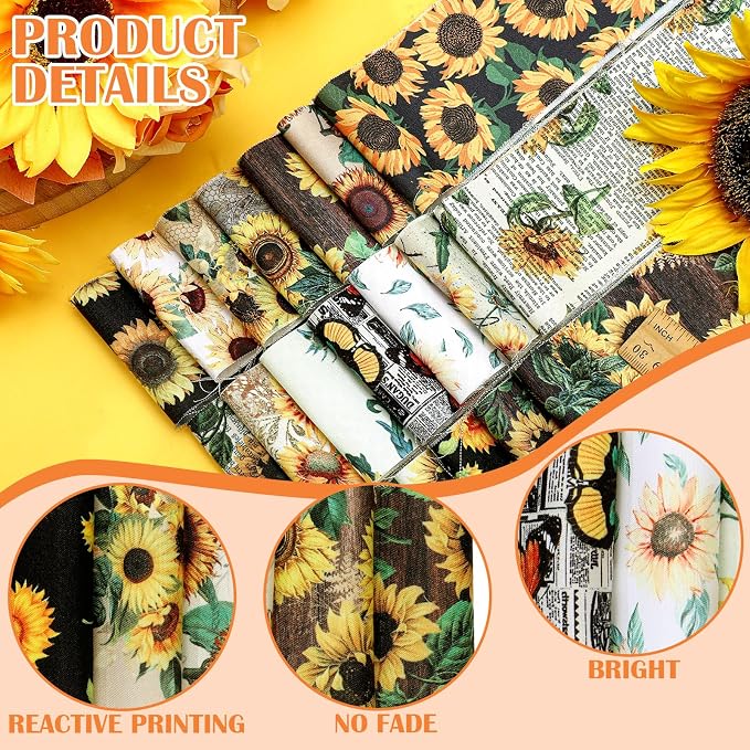 Hosuly 40 Pcs Sunflowers Jelly Fabric - Image 5