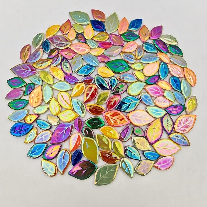500g/1.1lb Leaf-Shaped Ceramic Mosaic Tiles, Ceramic Mosaic Pieces - Image 8