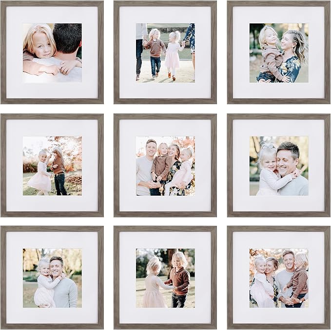 Sheffield Home 9 Piece Gallery Wall Frame Set, 12x12 Inch by SheffieldHome