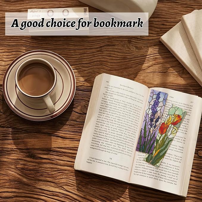 NEGEKFKX 6 Pcs Cross Stitch Bookmark Kit - Image 3