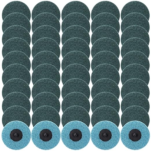 50 Pcs 3 Inch Sanding Discs Quick Change Sanding Discs Nylon Surface Conditioning Grinder Wheels for Angle Grinder, Stock and Rust Removal, Grinding, Deburring (Blue)