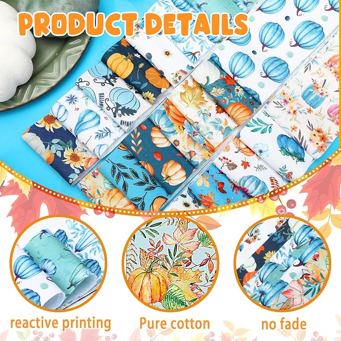 Hosuly 40 Pcs Colored Pumpkin Jelly Fabric - Image 5