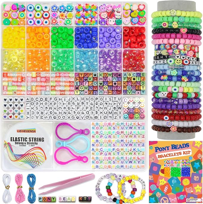 LIS HEGENSA Pony Beads Bulk, Kandi Kit by LISHEGENSA
