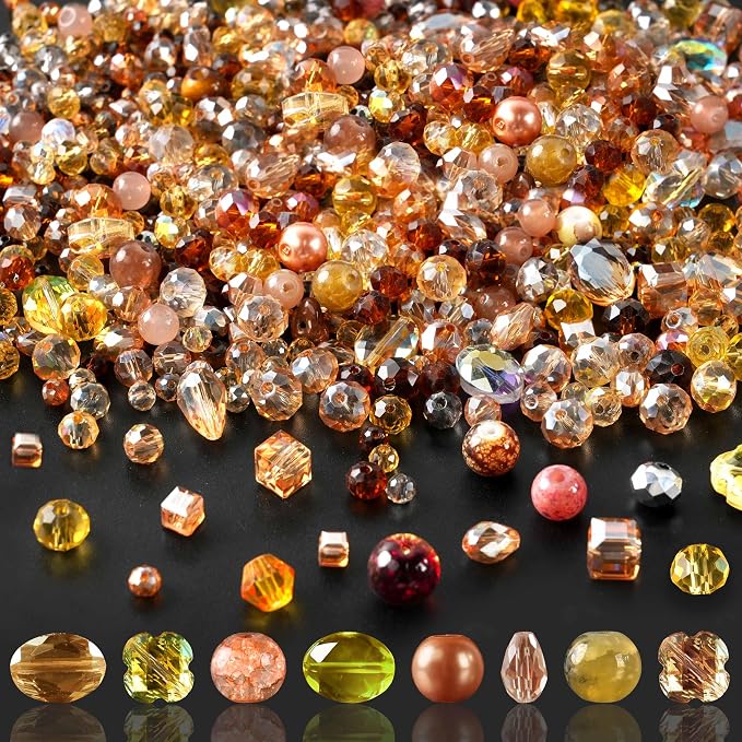 636pcs Glass Beads for Jewelry Making by OuMuaMua