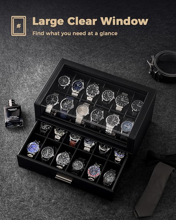 ProCase Watch Box for Men, 24 Slots Watch Display Holder - Image 5
