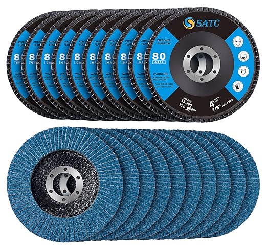 S SATC 20PCS Flap Discs 4 1/2 for Angle Grinder High Performance Grinder Flap Disc 80Grit Type 29