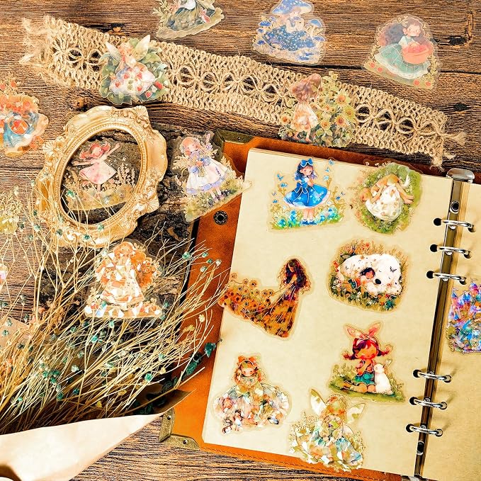 60Pcs Kawaii Girls Stickers for Journaling - Image 3