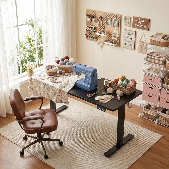 TIQLAB Electric Adjustable Sewing Table, Ergonomic Worktable - Image 2