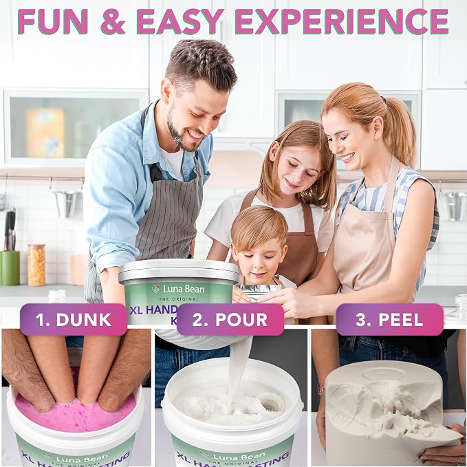 Luna Bean XL Family Hand Casting Kit – Extra Large Hand Mold Kit - Image 5