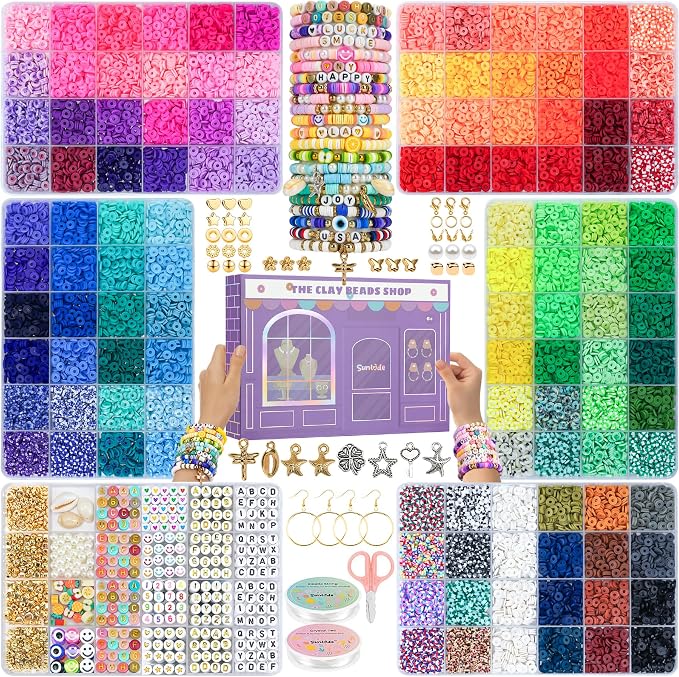 Sunlode 30, Beads for Bracelets 6 Boxes Bead for Jewelry Making Kit Friendship by Sunlode