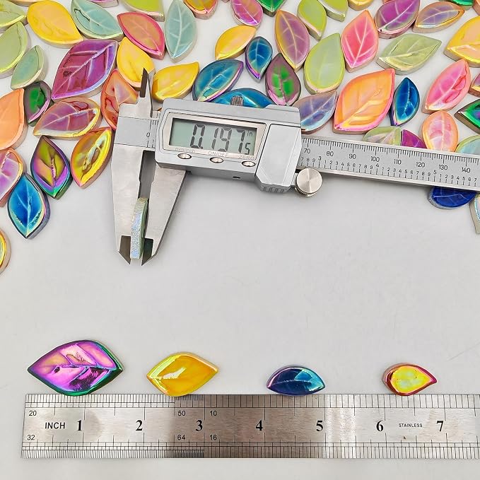 500g/1.1lb Leaf-Shaped Ceramic Mosaic Tiles, Ceramic Mosaic Pieces - Image 6