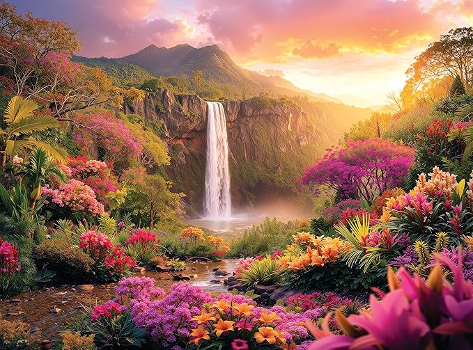Hawaiian Waterfall Puzzles for Adults 1000 Pieces, Impossible Hard Difficult by PrimeTimePuzzles