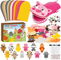 WATINC 12 Pcs Hand Puppet Making Kit, Art Craft Felt Sock Puppet Toys, Creative by WATINC
