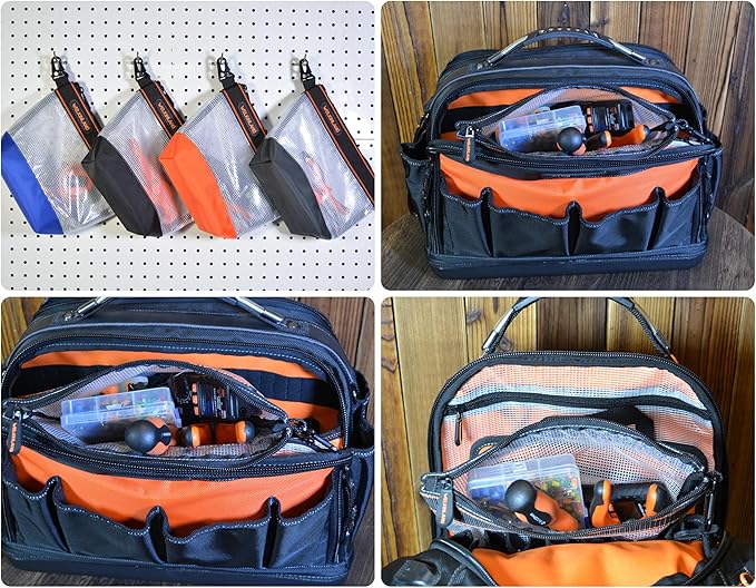 WELKINLAND 10-Inch Clear Tool Pouch Organizer - 4 Pcs Zipper Tool Bags