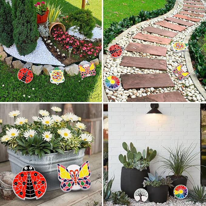 Weilim Paint Your Own Stepping Stones, Ladybug; No Baking Needed - Image 5