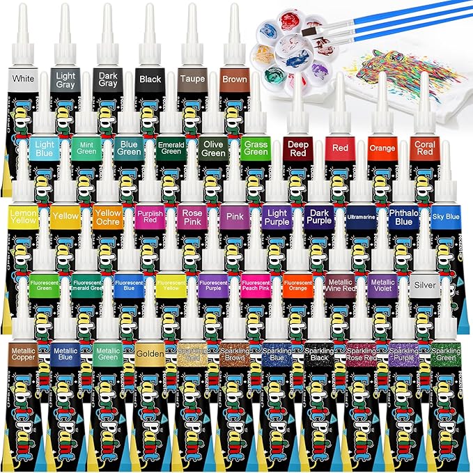 Roizefar Fabric Paint Set, 48 Colors by Roizefar