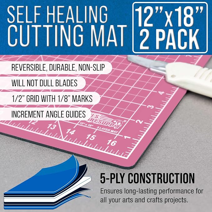 U.S. Art Supply 12" x 18" Self-Healing Cutting Mat 5-Ply - Image 2