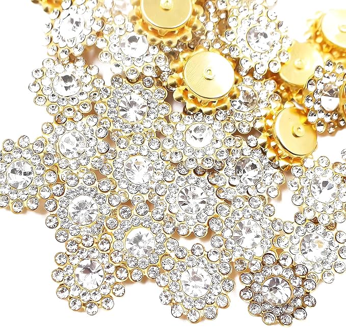 14mm 150pcs Glass Clear Sunflower Shape Sew on Rhinestones, Crystals Jewels by Unknown