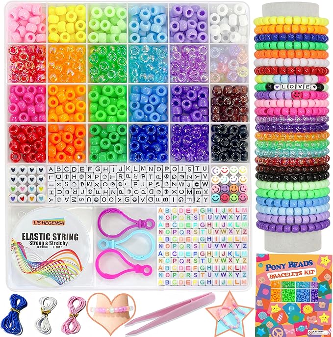 LIS HEGENSA Pony Beads Bulk, Kandi Beads by LISHEGENSA