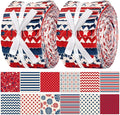 Hosuly 40 Pcs Patriotic Fabric Red White and Blue Fabric American Flag Star by Hosuly