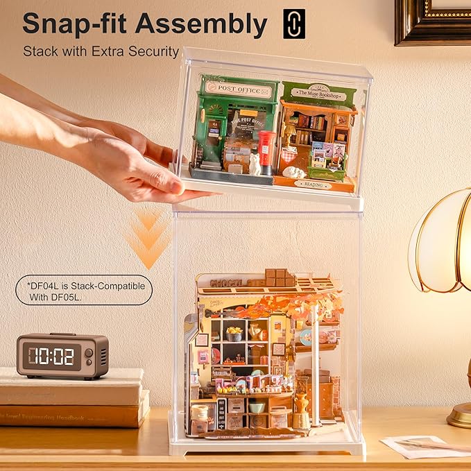 Rolife Dust Cover for DIY Miniature House, 8.8 x 7.6 x 6.1 Inches Clear Acrylic - Image 5
