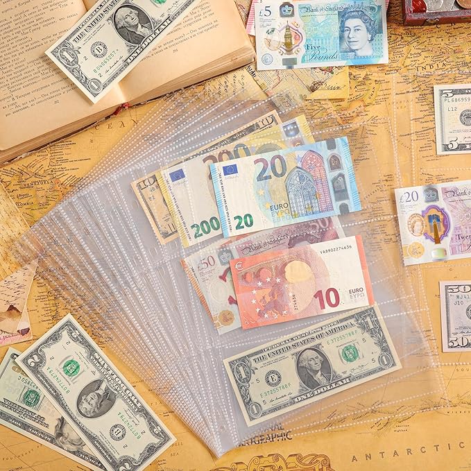 20 Sheets Currency Pages for Paper Money Collection - Image 6
