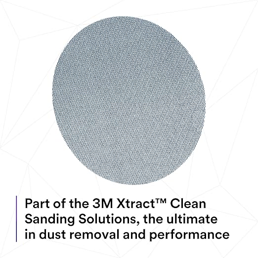 3M Xtract Net Disc 310W, 150+, 6 in, Die 600Z, Pack of 50 Hook and Loop Sanding Discs, Virtually Dust-Free, Value Option for Metal, Wood, Composites, Stock Removal, and Fine Finishing